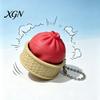 Bag Hanging Toy 3D Printed Dumpling Squeeze Keychain, Stress Balls with Steamer, Cute Anxiety Relief Toy, Soft Decompression Dough Dough, Simulation