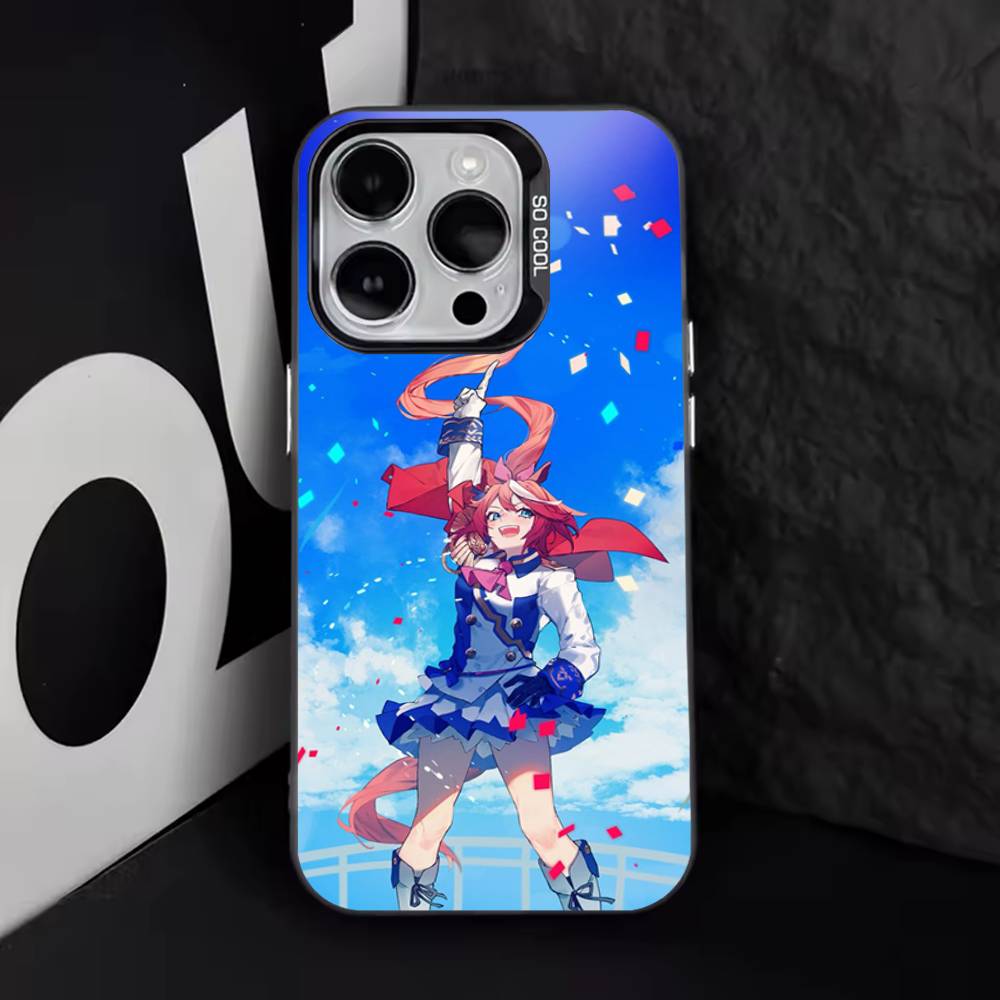 

Pretty Derby Season Kitasan Phone Case For iPhone 16,15,14,13,12,11,8,7,Pro,Max,Plus,Mini,XS,SE Anti Fall Black Matte Hard iPhone16plus