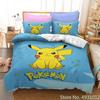 Anime Pokemon Quilt Cover Cartoon Game Printed Bedding Pikachu Duvet Cover Kids Bedroom Bed Bedclothes Pillowcase Xmas Gifts