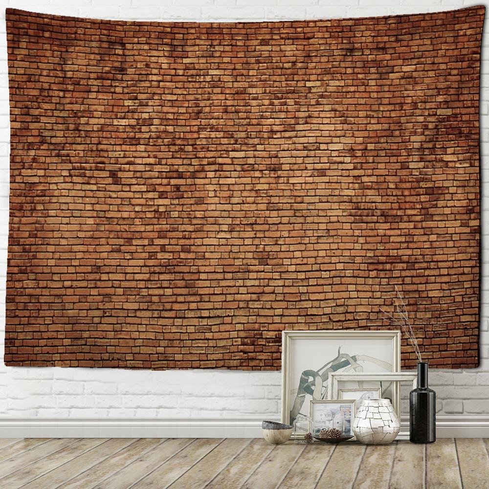 Кирпичная Настенная Фреска Гобелен Настенный Камень Дерево Ретро Бохо Психоделический Хиппи Тапиз Арт Общежитие Домашний Декор 95x70cm