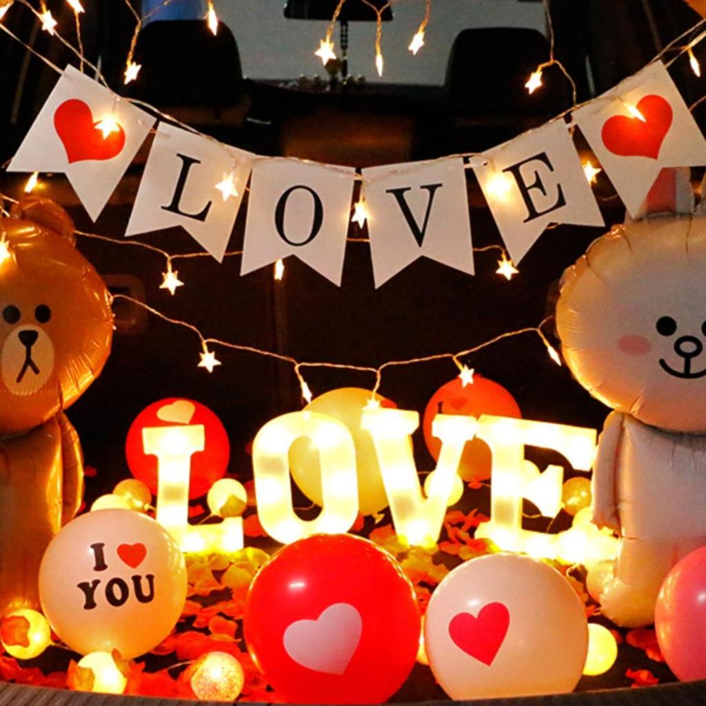 Valentine's Day Bilingual Fishtail Banner: Birthday, Proposal, Confession, Decorative Hanging Flag