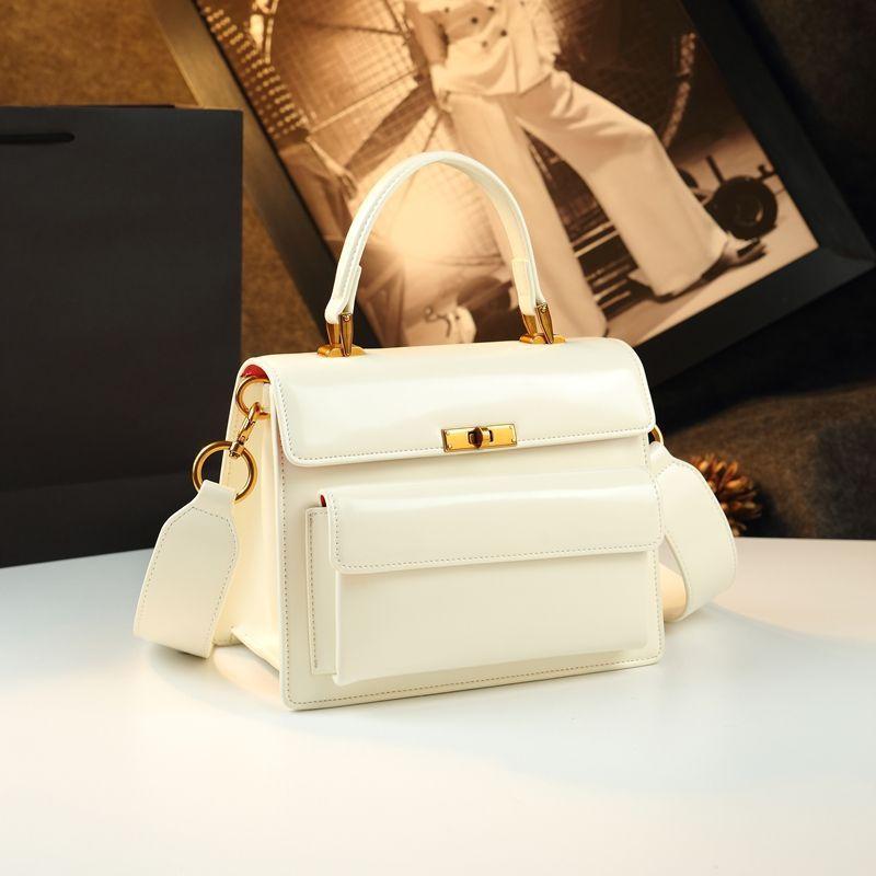 Leather Women'S Bag Kelly Bag Temperament High Value Commuting Light Luxury Portable Messenger Bag Foreign Style Tide