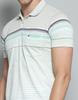 Monte Carlo Mens Striped Green Collar Neck Half Sleeve T-Shirt