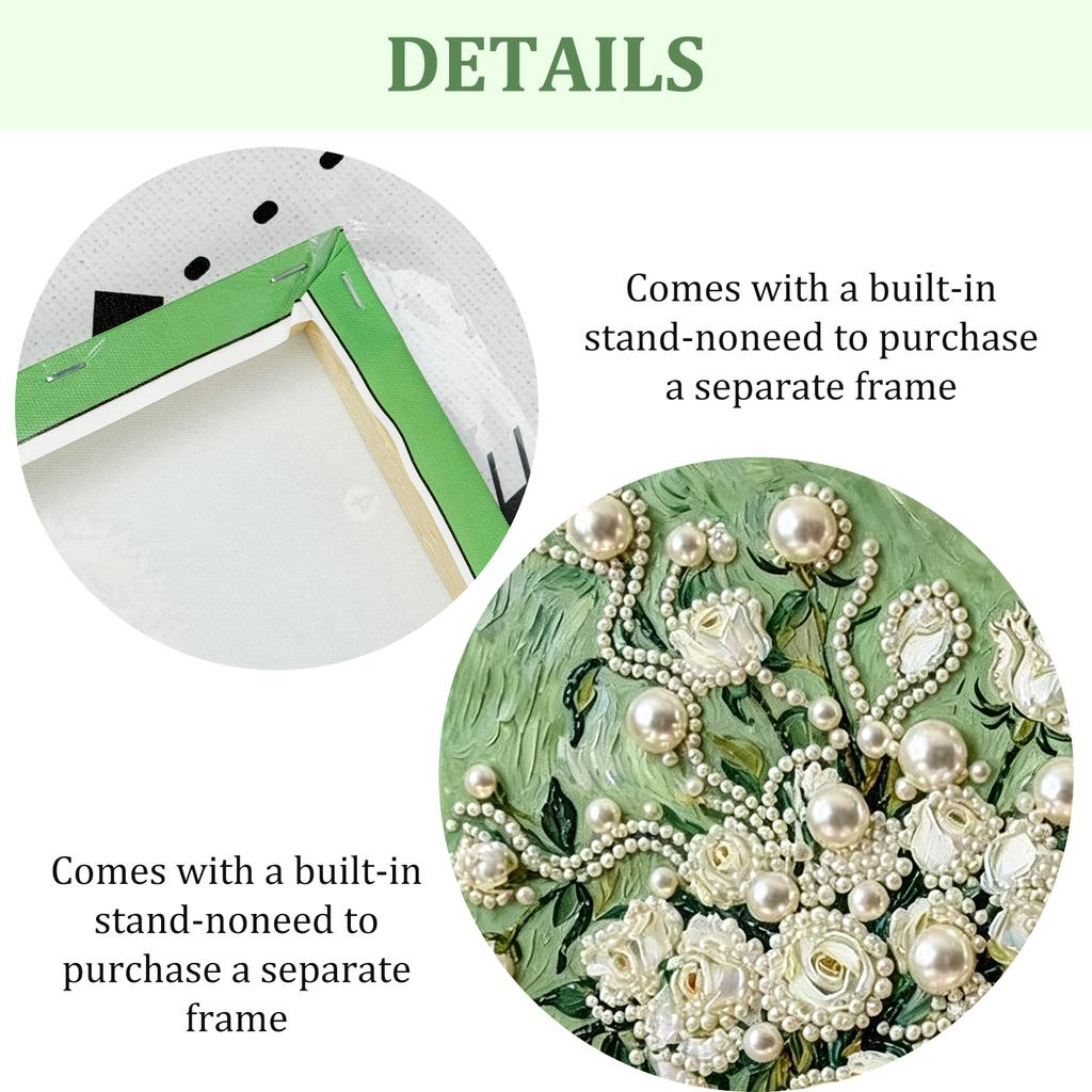 DIY Pearl Painting Kit Flower Rose Sunflower Orchids Lotus Iris Handmade Craft Art Pearl Painting for Home Wall Decor Gift for Women Adults Kids