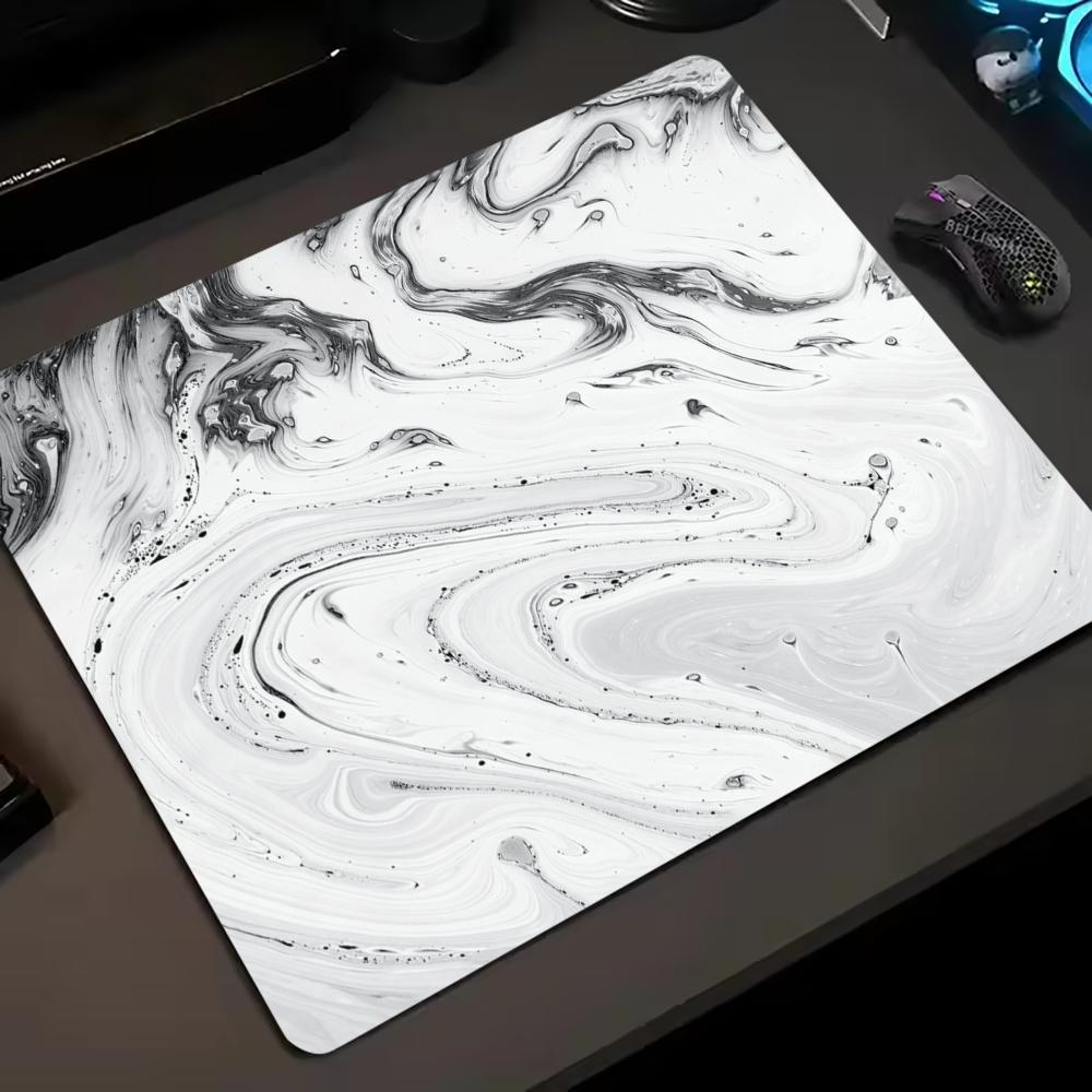 Monochrome Marble Texture Small Mouse Pad 45X50 50X50 Laptop Mousepad Keyboard Mat Desk Protector Fluid E-sports Gaming Pads