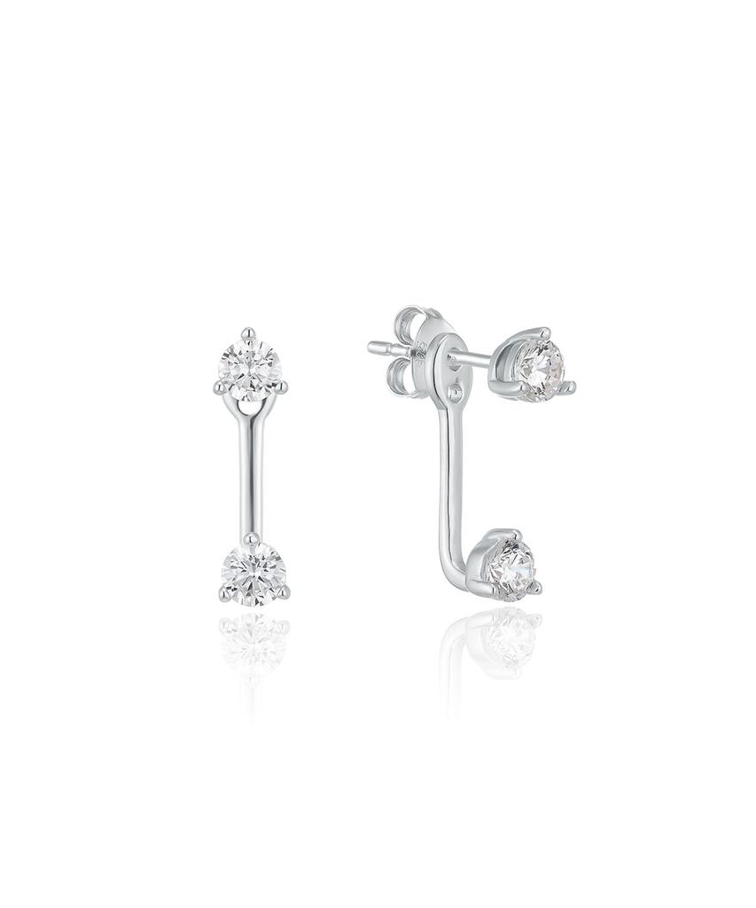 Lloyd Silver 925 Double Cubic Two-Way Pin Earrings Lles26203S