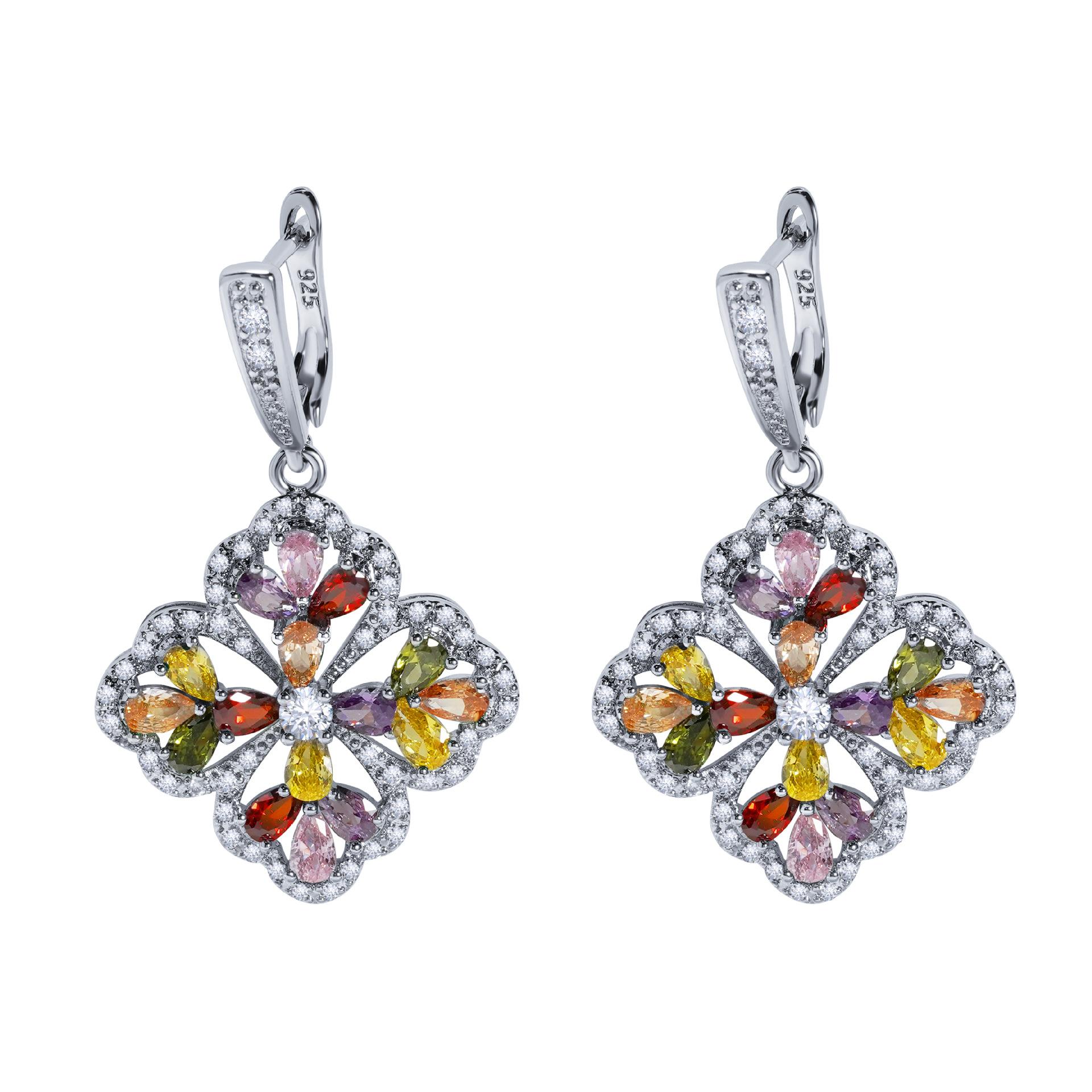 

Изысканные серьги из искусственного шпата, высококачественные серьги с бриллиантовым узором, серьги.