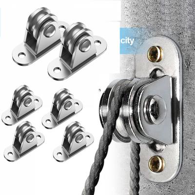 2/4Pcs Bearing Silent Wheel with Mounting Screws and Expansion Pulley Block Kit Loading 176 Lb for Sliding Gate and Wire Rope