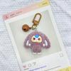 Plastic Bunny Keychain With 3d Embossed Fleece Ears For Bag Decor