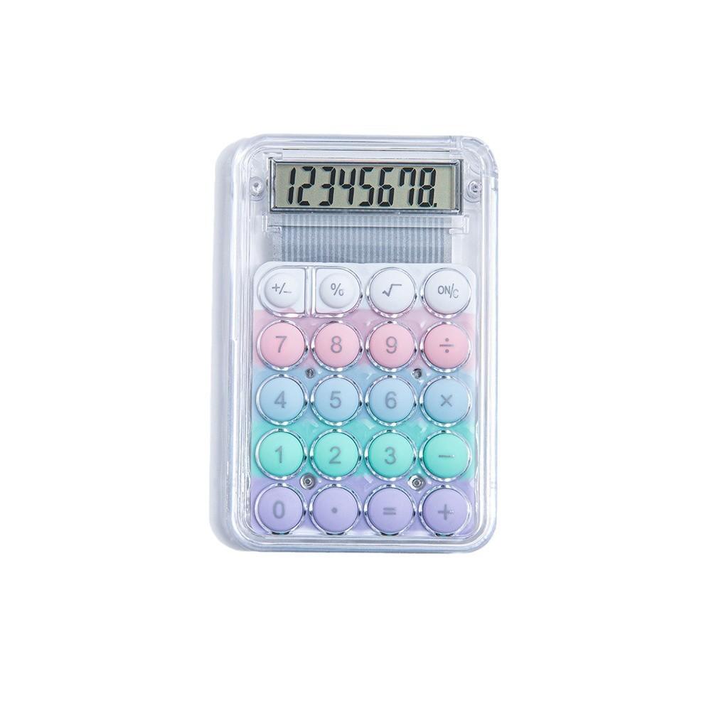 Macaron Mini Calculator Color Small Portable Transparent Student Supplies Office