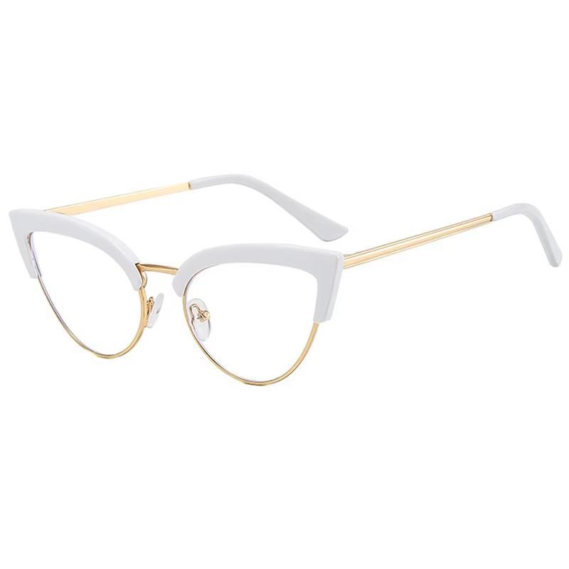 

Retro Cat-eye Anti-blue Light Glasses,Suitable For Daily Use And Capable Of Shaping The Face,With A Metal Thin Frame Design 1039 білий