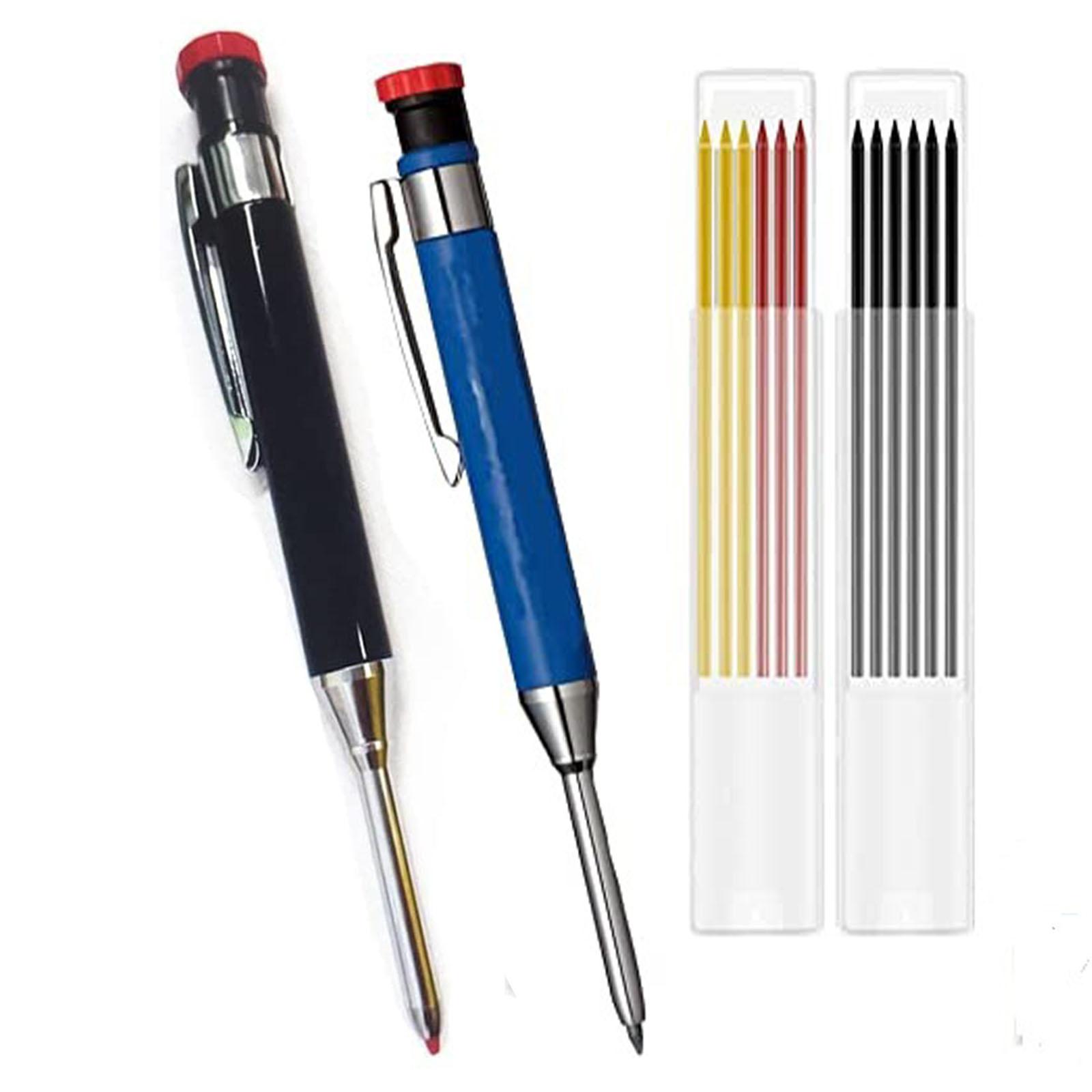 

2 шт., маркер-карандаш с длинным наконечником, быстросохнущий маркер, идеально подходит для глубоких отверстий в металле, поделках из дерева, мебельных декорах