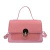 Fashion and Beautiful Women  New Fashion Lock Solid Color Portable Shoulder Messenger Small Square Bag