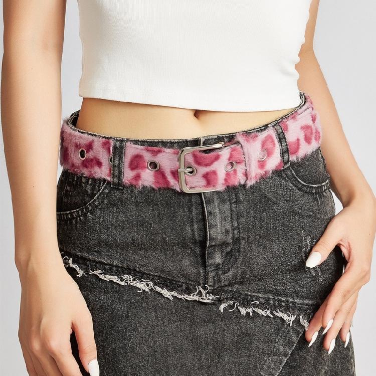 Leopard Pattern Stretch Belt Adjustable Closure For Women Men Soft Washable Fabric Wear