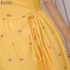 ZANZEA Women Casual V-Neck Half Sleeve Elegant Summer Floral Print Dress