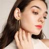 Punk  Long Tassel Bowknot Earring Female Gold Color Stainless Steel Big Bow Stud Earrings For Women Jewelry Gift 2025