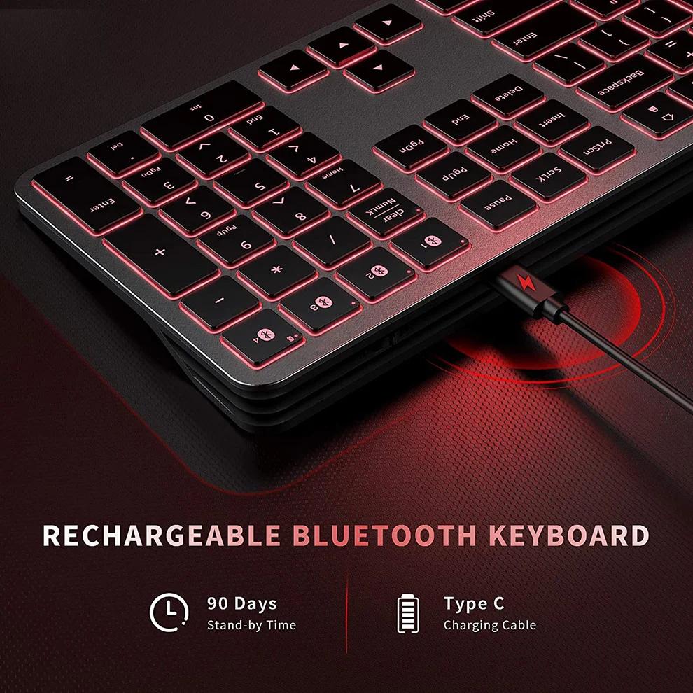 Buy Backlit Bluetooth Keyboard Multi-Device Rechargeable Keyboard