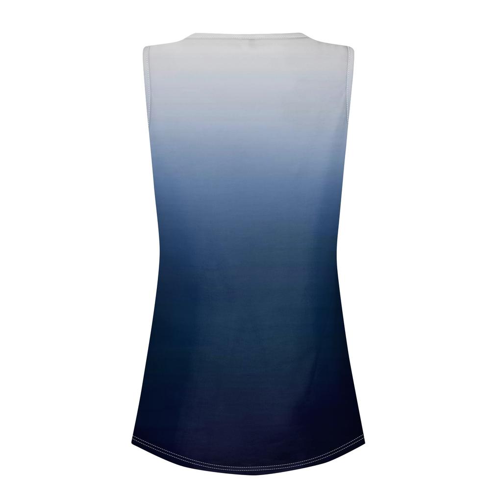 Women Summer Sleeveless Casual Printed O Neck T Shirt Tops Blouse