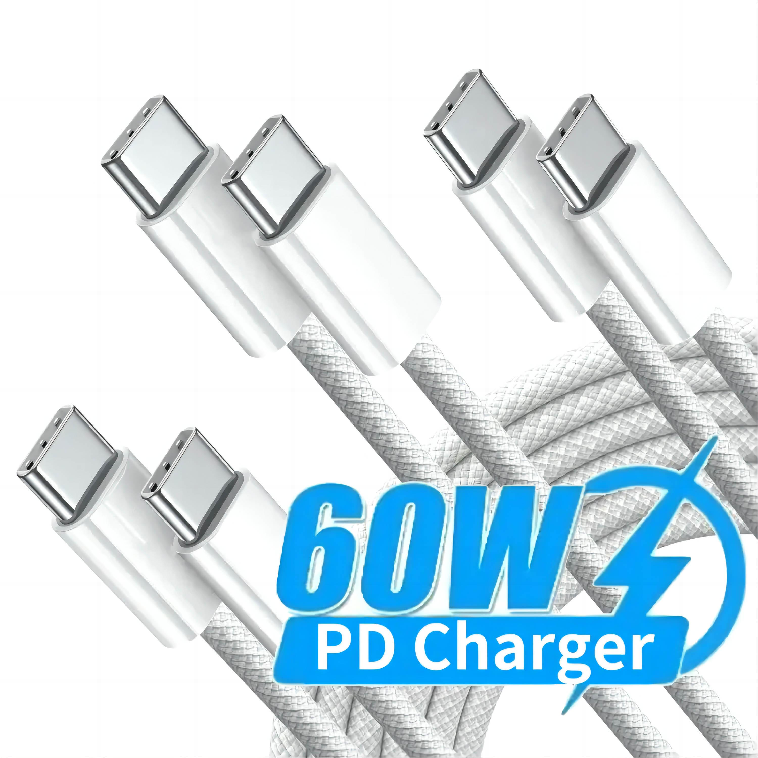

High-end 1M/3FT 60W Type C to C Fast Charging Cable for Phone Tablet PC Laptop --3 Pack 1m