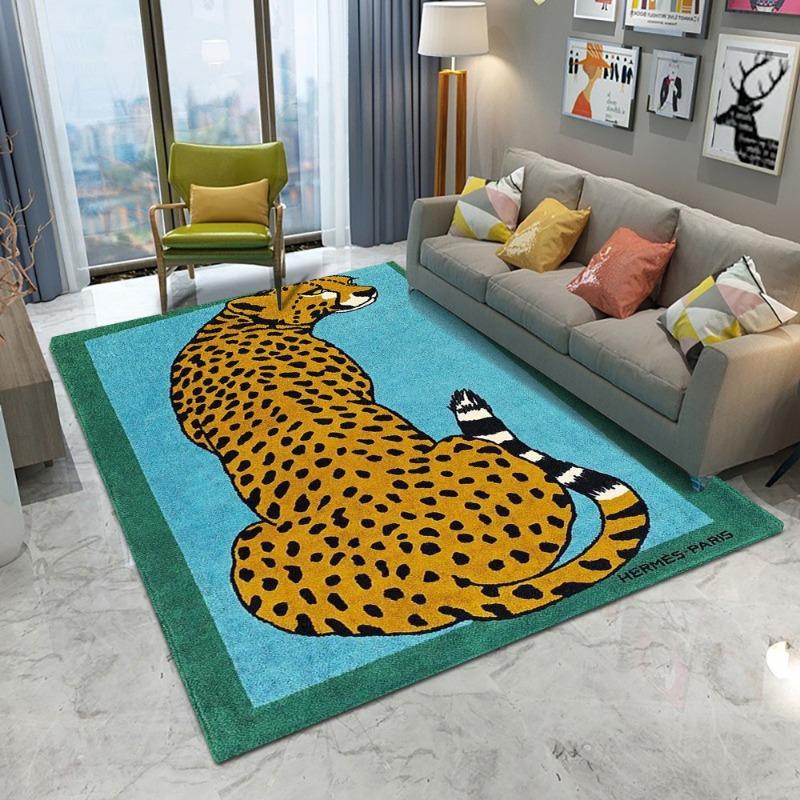Fashion Leopard Print Carpet for Living Room Bedroom Large Area Rug Home Decor Coffee Table Mat Lounge Nonslip Floor Mat Doormat