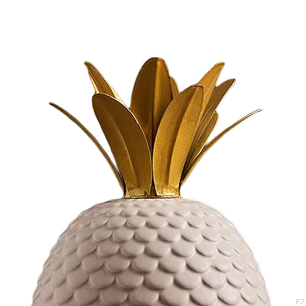 Ceramic Pineapple Shaped Ornament Nordic Gift Photography Prop for Bookshelf TV Cabinet Statue