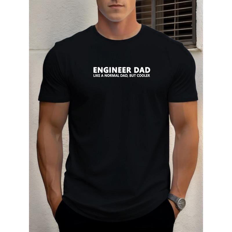 

Мужская футболка с графическим принтом Папа-инженер, как обычный папа, но круче - Бордовая повседневная футболка с коротким рукавом и круглым вырезом, стандартный крой для пап S чёрный
