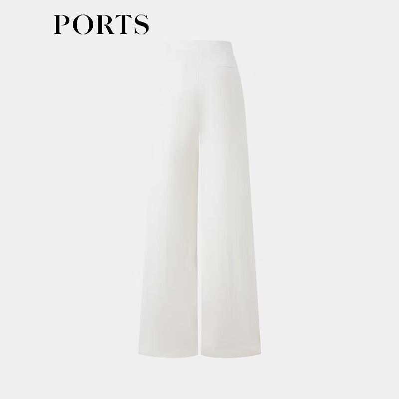 PORTS Women's Spring/Summer Double-Breasted Wide-Leg Pants