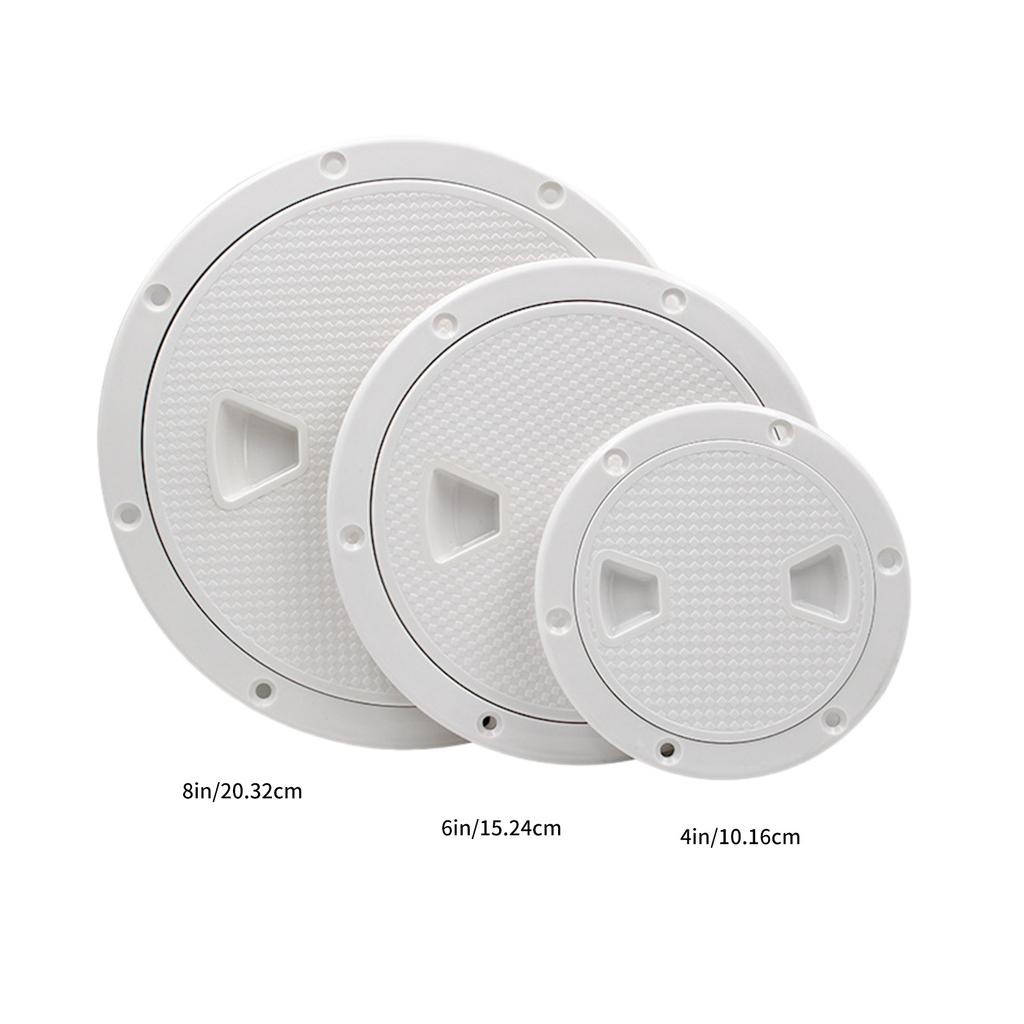 Boat Access Hatches Cover 4/6/8 Inch ABS Round Inspection Plate Twist Screw Out Deck Plate Simple Install for Marine Dec