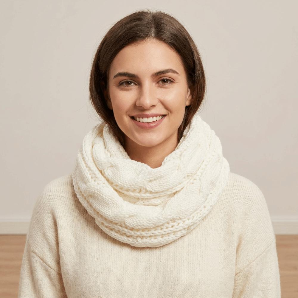 Thickened Knitted Scarf Solid Color Warm Scarves Simple Wool Bib Men