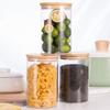 3x1000ml bocaux pots de rangement alimentaire conservation en verre borosilicate avec couvercle hermétique (10x15cm)