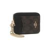 Coach Color Block Zipper Card Case With Metal Logo Canvas And Leather Women Card Case Black Brown C0058-IMAA8