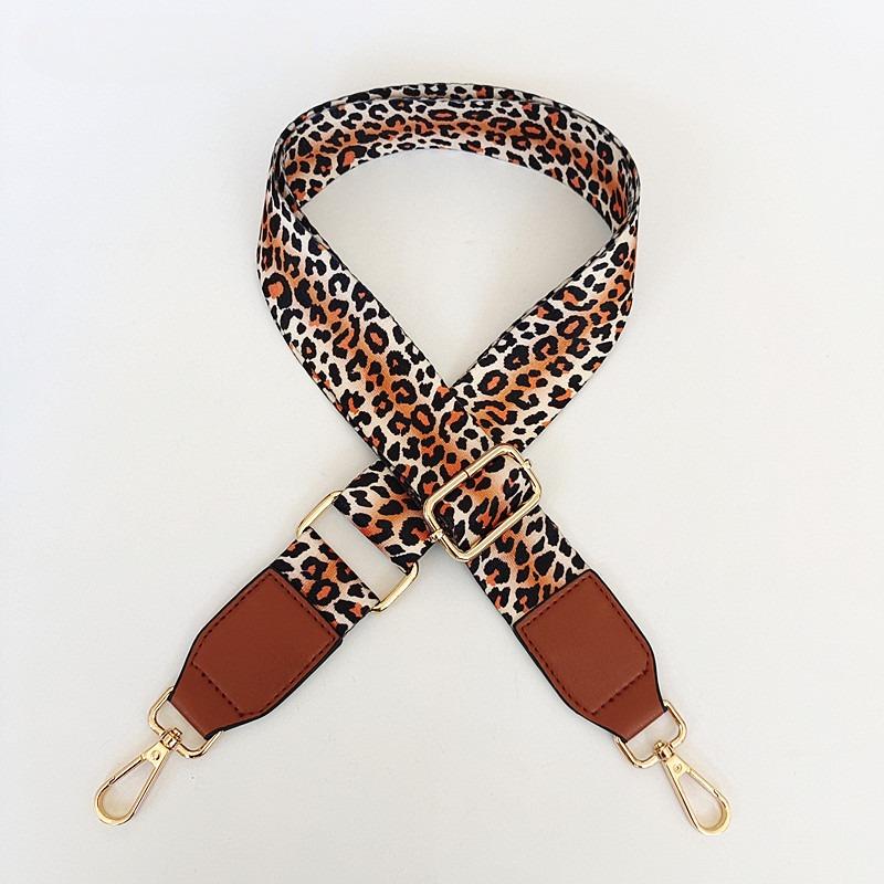 Bag Accessories 3.8 Wide Shoulder Strap Load-reducing Backpack Strap Leopard Print Bag Adjustable Leather Long Shoulder Strap