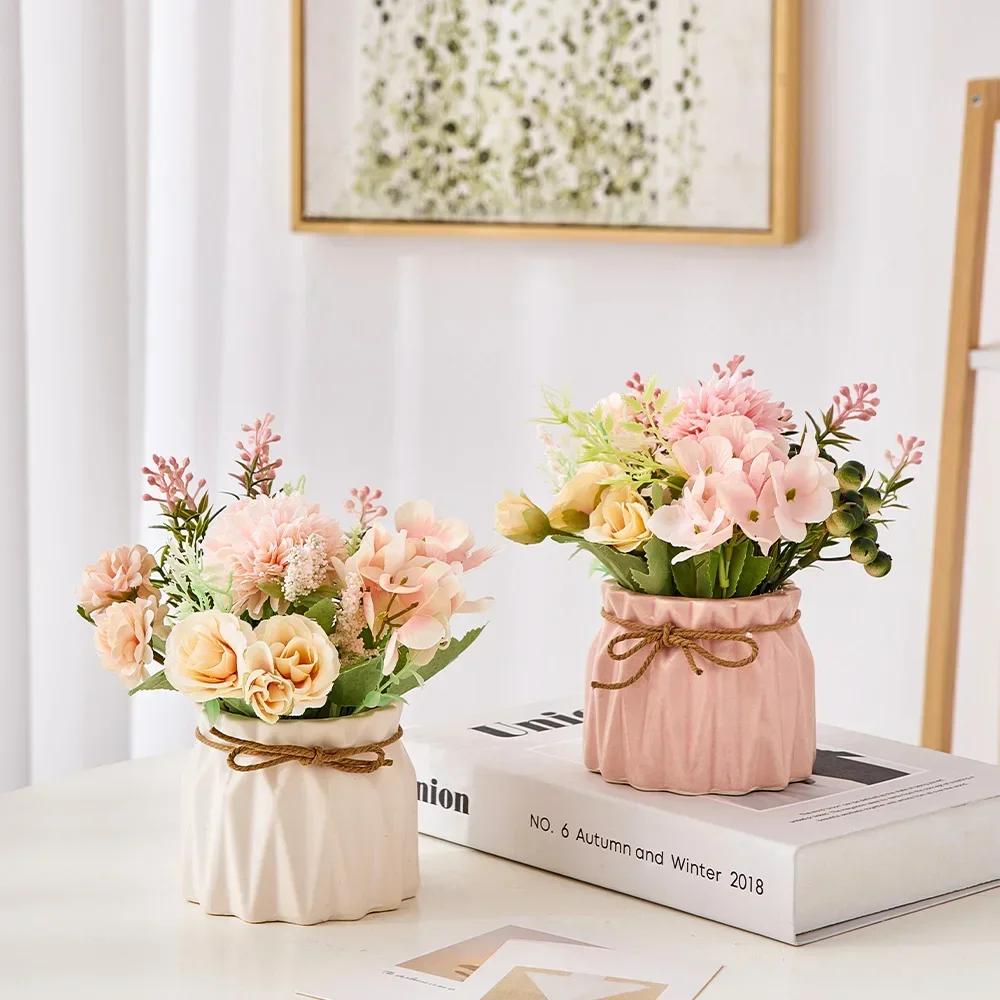 Rośliny artystyczne do dekoracji Akcesoria do dekoracji domu Wystrój pokoju Dekoracja ślubna Sztuczny kwiat Bonsai na biurko Rękodzieło