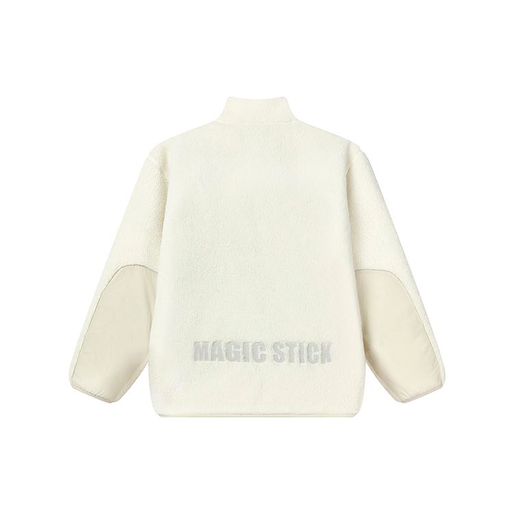 Fila Fleece Pocket Loose Stand Collar Jacket Men Jacket Off-White F51M249998F-IV