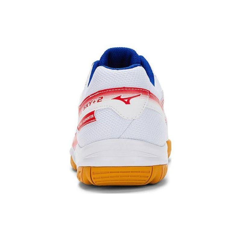 Mizuno Gate Sky Plus 2 Unisex Low Top Shock Absorbing Badminton Shoes White Blue Red 71GA224003