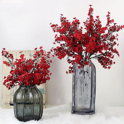 Kunstig brudeslør 5 grener Realistisk falsk silkeblomst Hjem Kontor Bryllupsfest Innendørs Utendørs Fuskeblomst Blomst Planter Dekorasjon