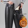 Calças de Motociclista Masculinas de Couro com Forro de Lã da Woodpecker com Joelheiras e Proteção de Cintura