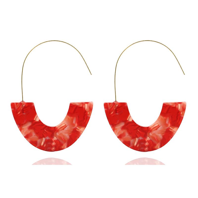 

Women s Earrings Acrylic Boho 2020acetate Dangle Earrings Fashion Big Bohemia Accessories U-shaped Luxury Trendy Face