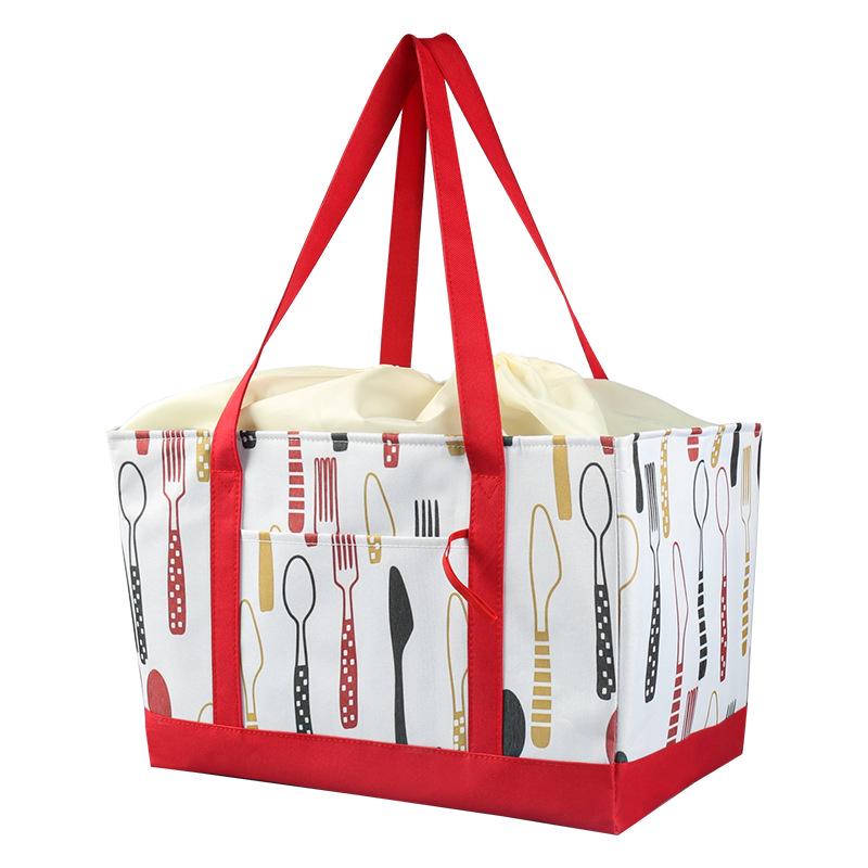 Large Capacity Foldable Insulated Shopping Bag - Portable and Cold-Keeping for BBQs and Picnics