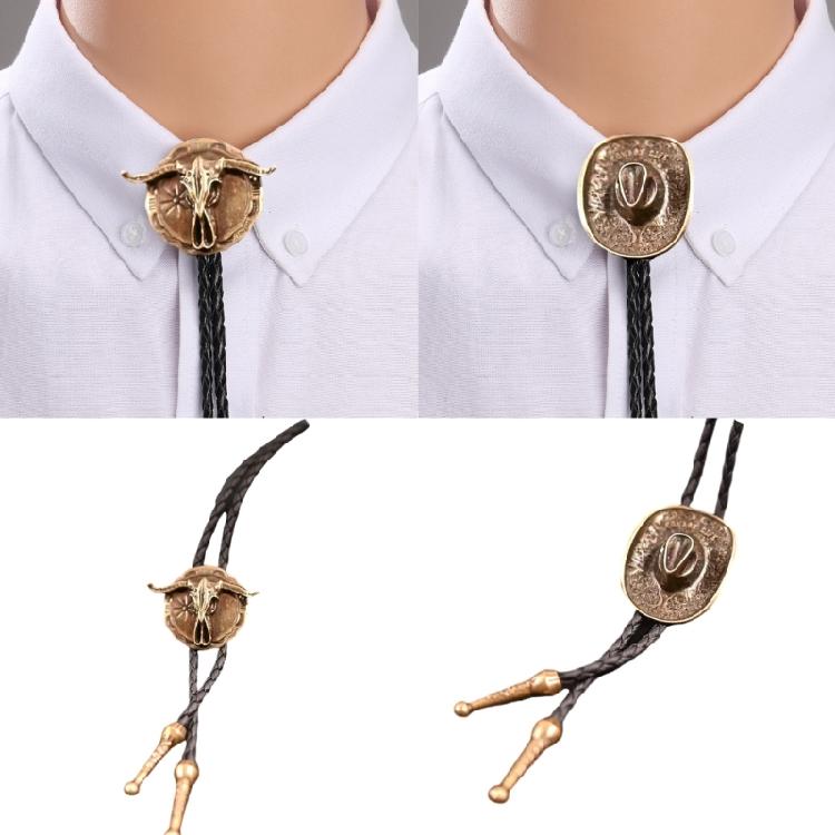 Personalizing Engraving Pendant Bolo Tie Collar Chain with Bull Head Pendant Fashion Neck Jewelry Unisex Daily Accessory