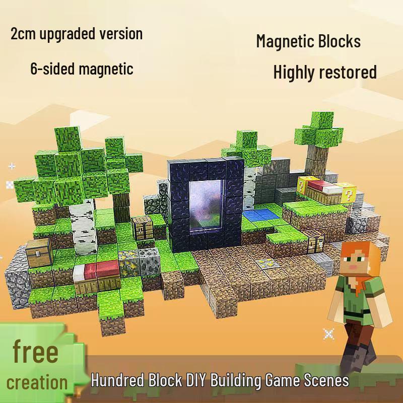 DIY Variable Magnetic Cube Blocks - Strong Magnet Building Toy for Kids