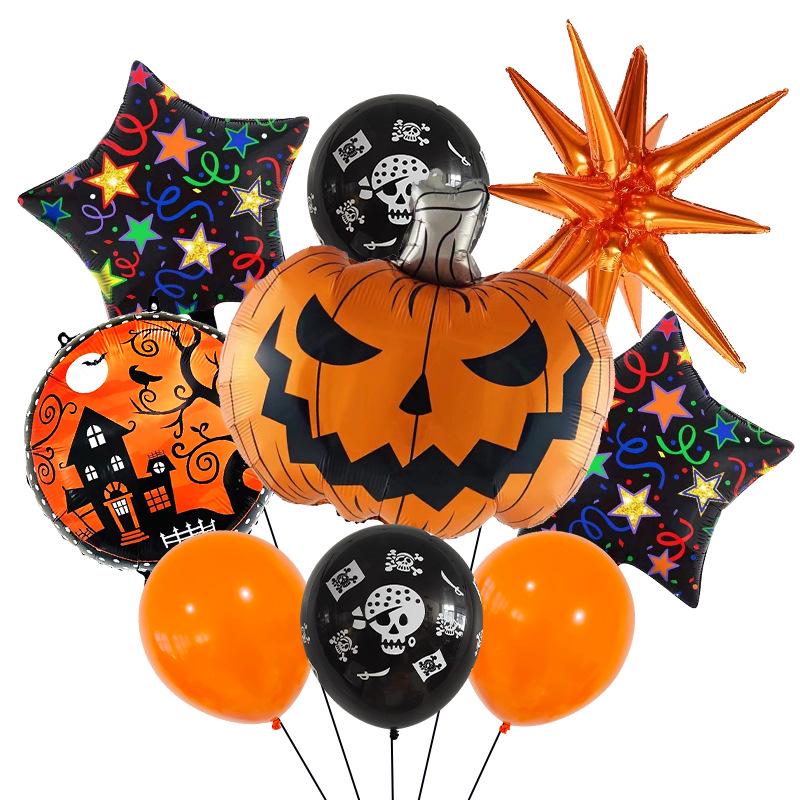Halloween Party Balloon Bouquet: Pumpkin, Ghost, Spider, Mummy Decorations