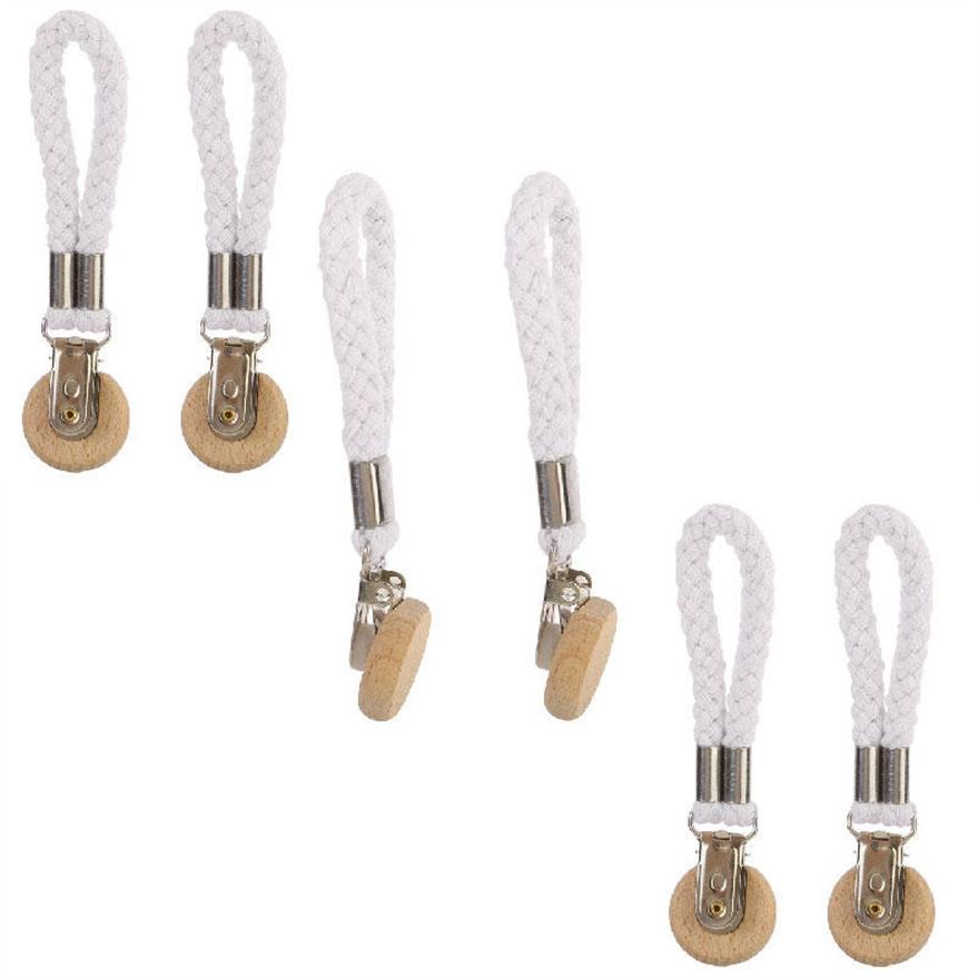 Multipurpose Braided Cotton Loop Towel Clip with Metal Clamp / Multipurpose Cloth Hanger for Home Bathroom