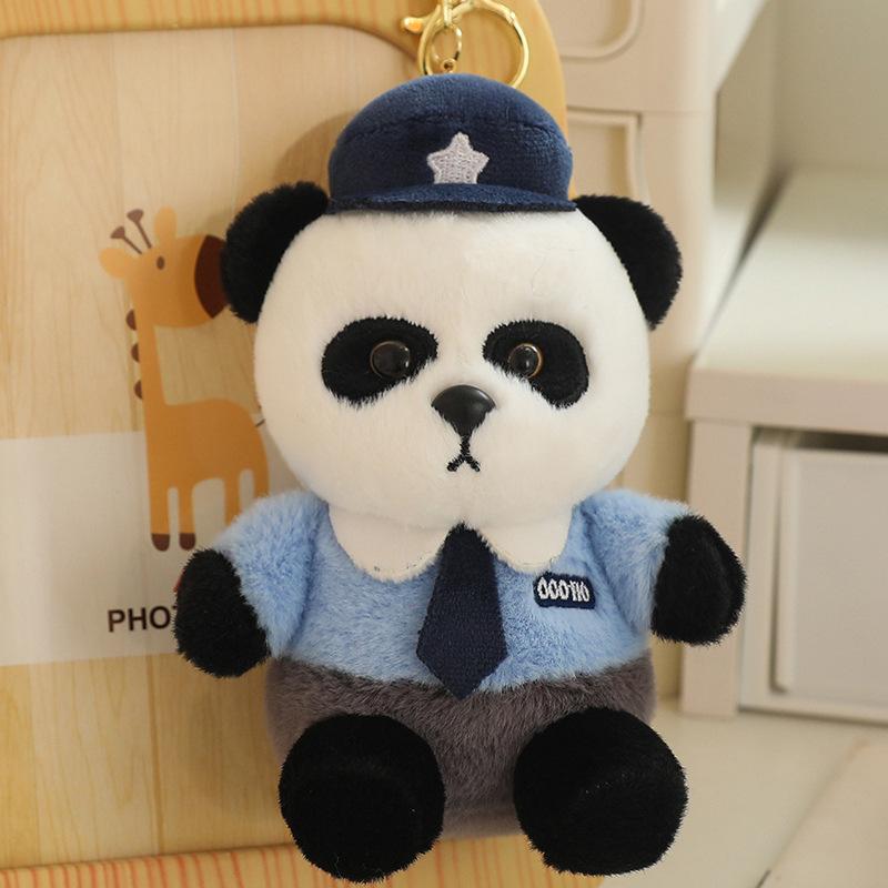 

Police Plush Panda Toy Pendant Stuffed Doll Cartoon Keychain Decorative Gift Pendant 15cm/5.91in