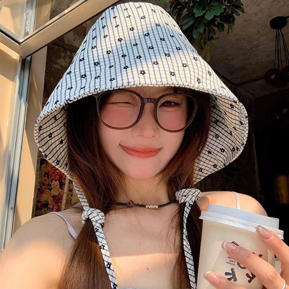 Striped Fisherman Hat Foldable Beach Sun Hat Fashion Panama Cap Outdoor