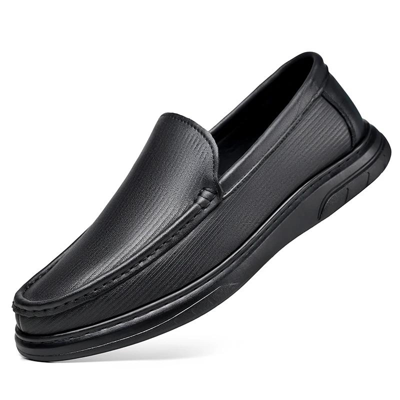 FashionGenuine Leather Casual Shoes for Men Handmade Platform Walking Shoes Leisure Walk Male Outdoor Footwear Hot Sale Slip on Loafers