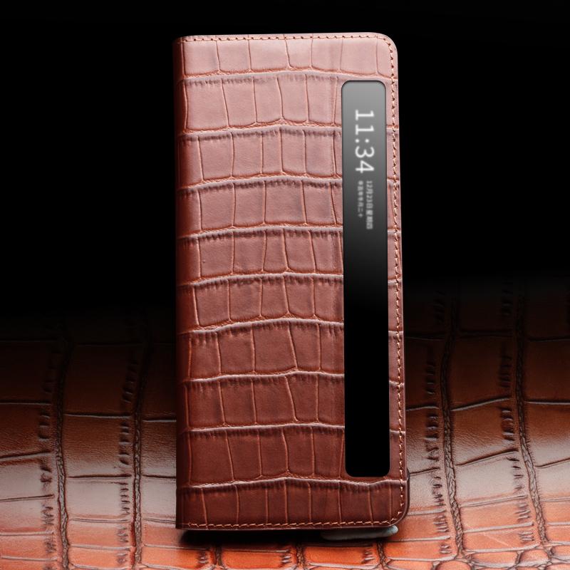 QIALINO For Honor Magic Vs 5G Case Smart View Window Genuine Cow Leather Phone Cover