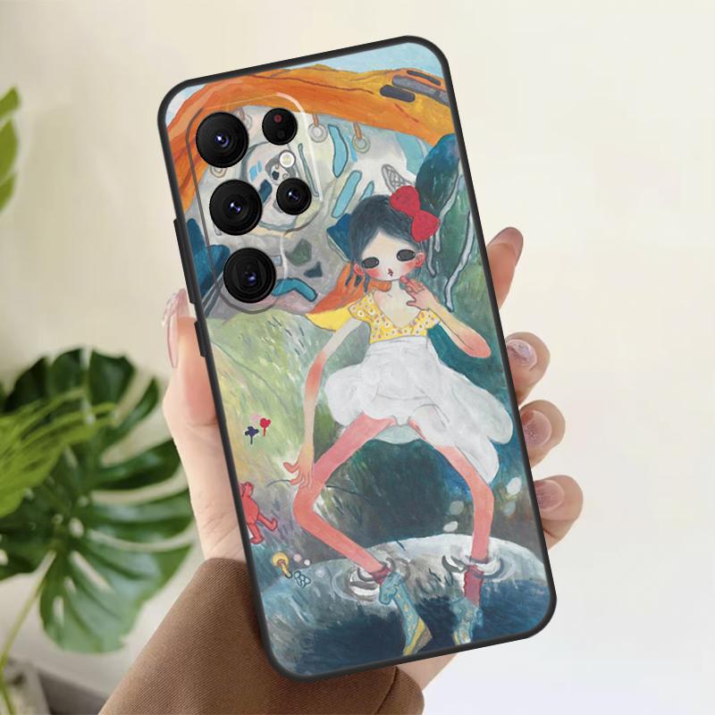 Cartoon Aesthetic Aya Takano Soft Case For Samsung Galaxy S25 S24 S23 S22 S21 Ultra S9 S10 Plus S23 FE S24 FE Phone Cover