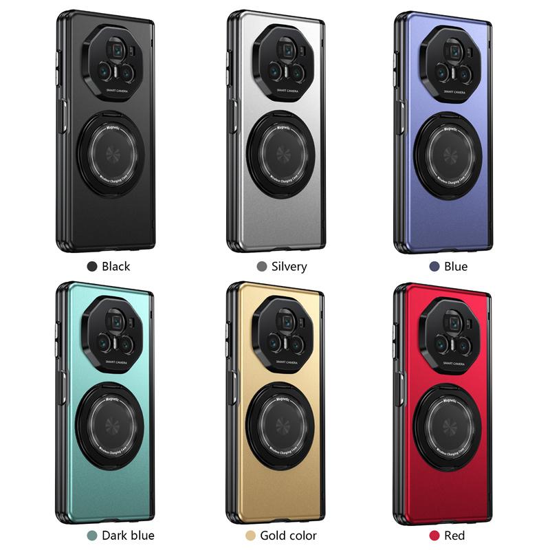 Matte Solid Color Phone Case for Honor Magic V3 v3 Hard Shell Protection Shockproof Film Protector with Holder Cover