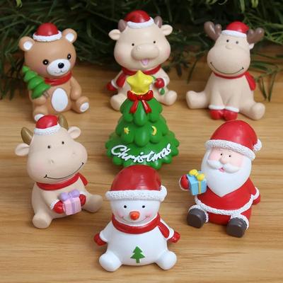 Christmas Old Man Snowman Ornaments Mini Resin Ornament Resin Craft Decoration Gift Present Doll Doll